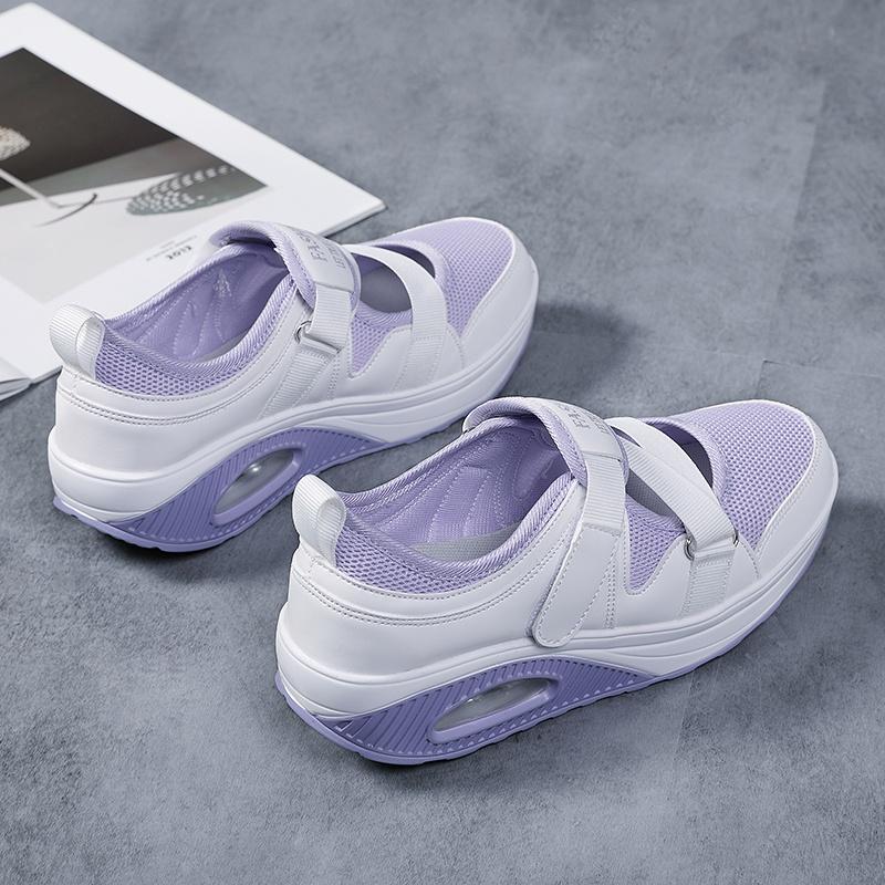 Summer Women's Breathable Air Cushion Shoes Thick-soled Women's Casual Velcro Shoes Walking Shoes Sports Shoes