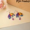 Summer Dopamine Stud Earrings Creative Acrylic Color Matching Umbrella Earrings Niche Vacation Style Fashion Earrings