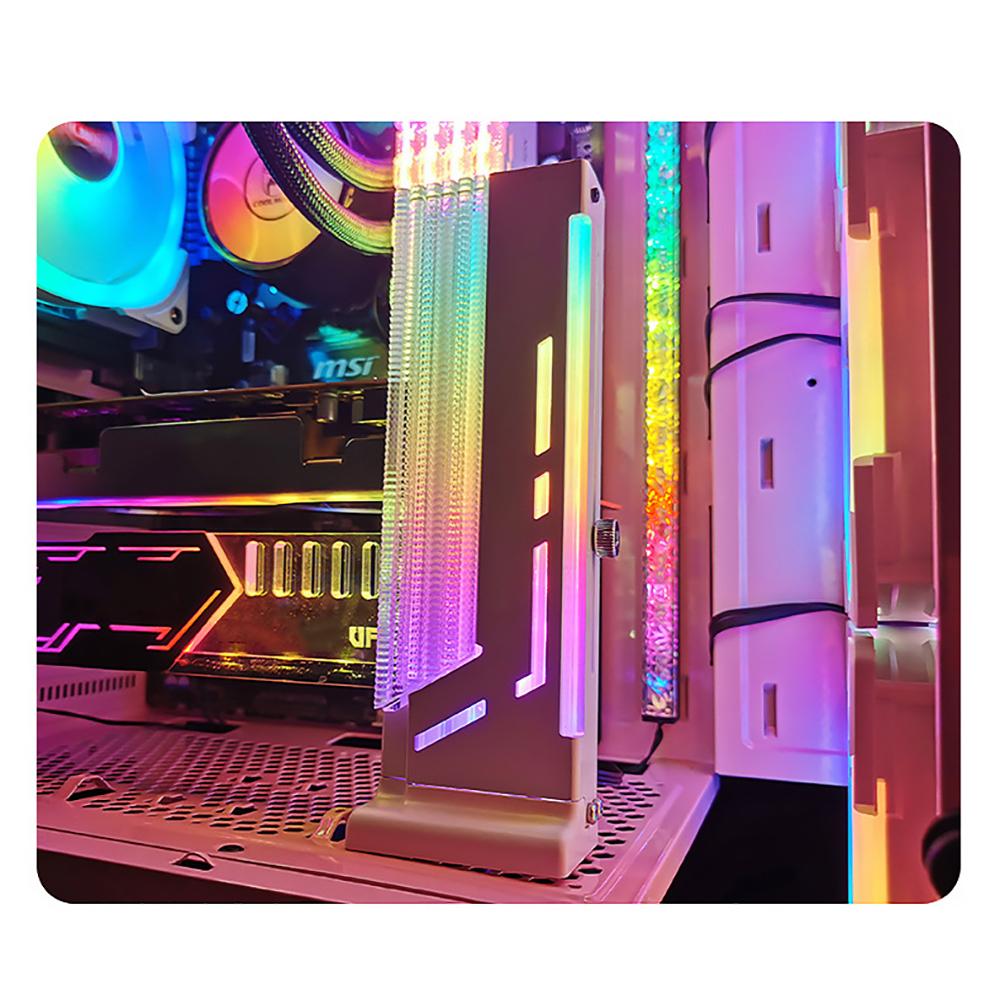 Adjustable GPU Holder Video Card Riser RGB Black Aluminum Alloy