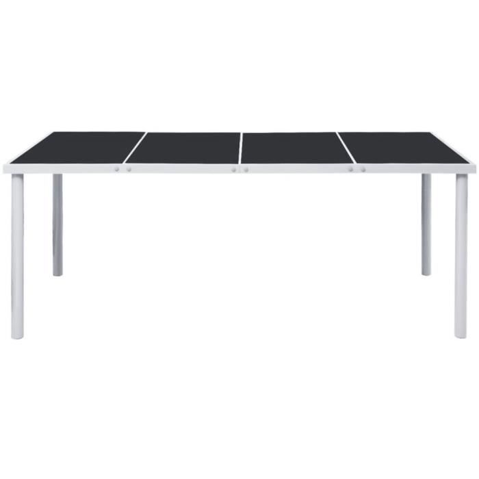 VidaXL Table de jardin 190x90x74 cm Noir Acier