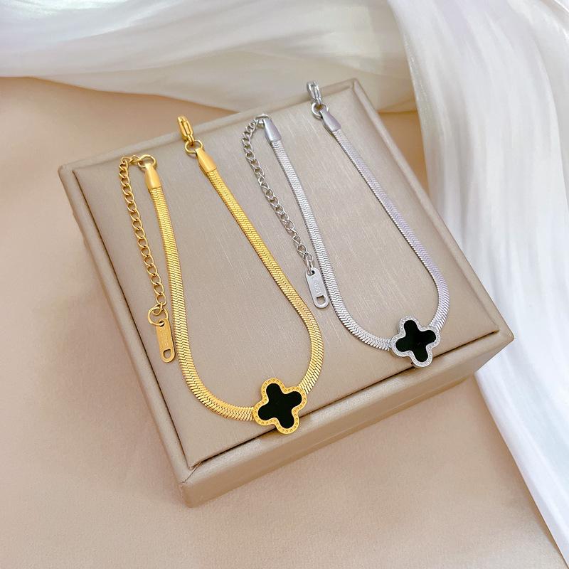 Dongmen Personalized Lucky Grass Snake Chain Round Bead Furnace Gold Bracelet Female Retro Girlfriend