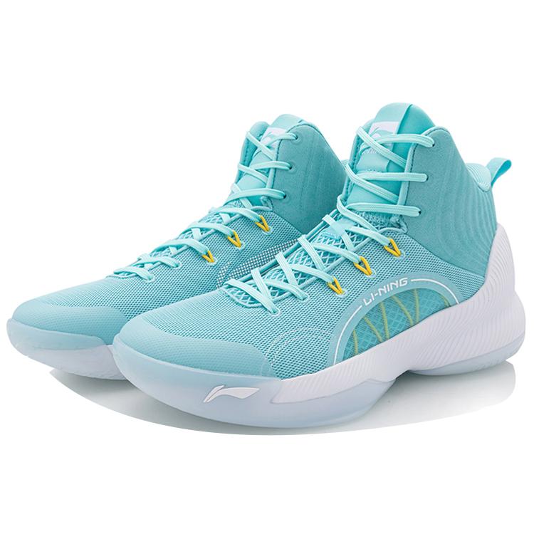 Li Ning YuShuai TD Synthetic Leather Slip Resistant Abrasion Resistant Mid top Basketball Shoes Men's Pure Blue ABPQ027-5