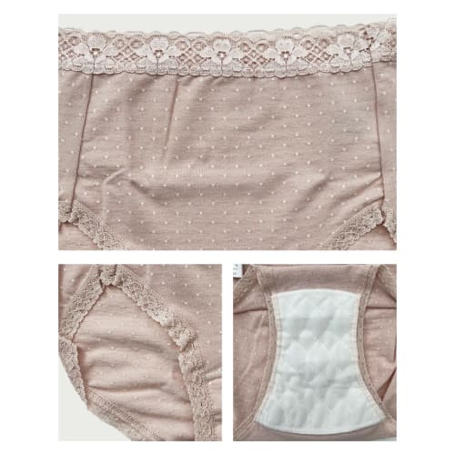 Clean and Comfortable Absorbent Panties for Light Incontinence, Women's Underwear, Antibacterial and Odor-Resistant, with Absorbent Sheets, 2-Piece Se