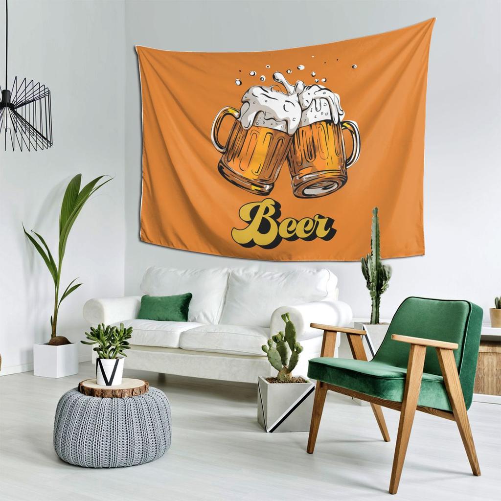 Beer Tapestry Decor Art Aesthetic Tapestries for Living Room Bedroom Home Wall Cloth Wall Hanging