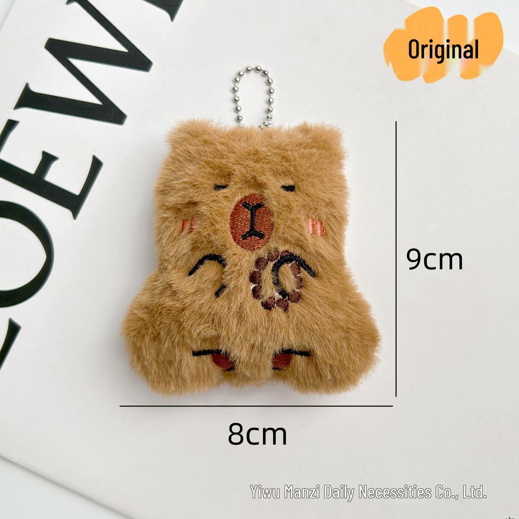 Capybara Plush Pendant: Cute Cartoon Guinea Pig Doll Keychain Ornament