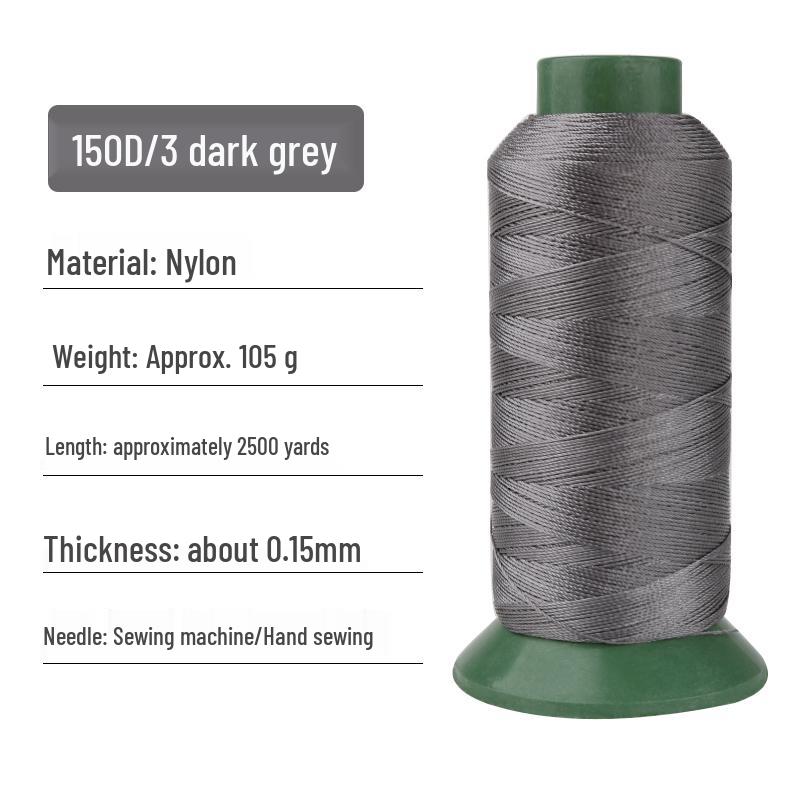 150D/3-Ply High-Strength Mercerized Nylon Thread for Sewing and Leatherwork