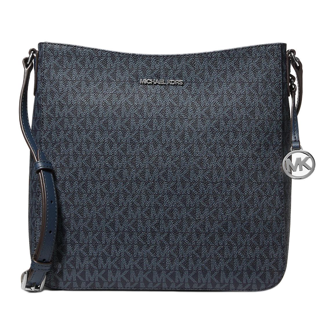 

Michael Kors Jet Set Logo Print Canvas Messenger Bag Women bags Blue Black 35F8STVM7B-ADMIRAL Basic Set (Bag+Dust Bag)