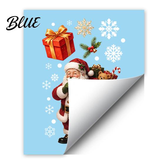 Christmas Window Clings Cling Santa/Snowman/House/ Tree Patterns Print Waterproof Party Supplies PVC Decorative Static Sticker for Glass Doors