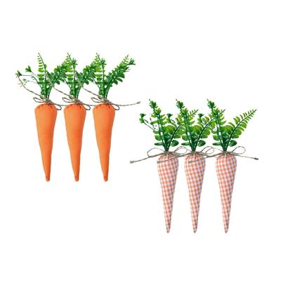 3x Easter Carrots Decorations Craft Photo Props Artificial Leaves Simulation Carrots DIY for Office Farmhouse Party Bookshelf