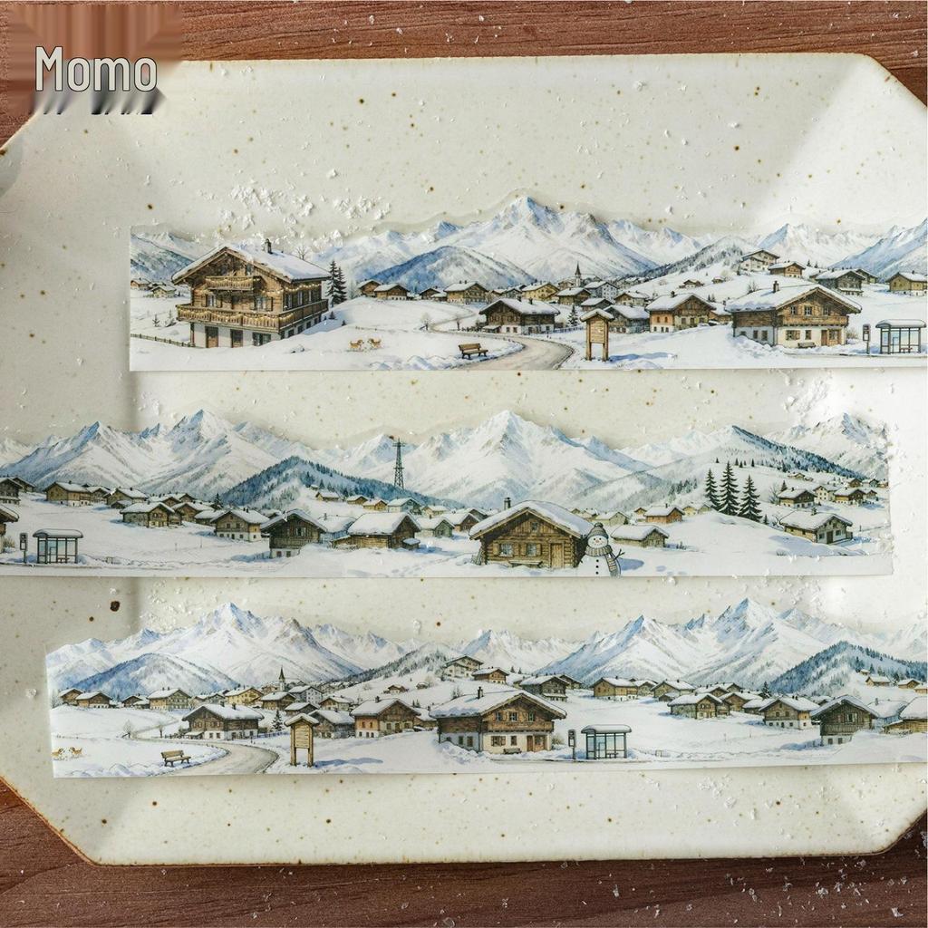Mo Mo PET Irregular Shape Tape - Snow Country Chronicle Winter Series, Journal Decoration Collage, 6 Styles