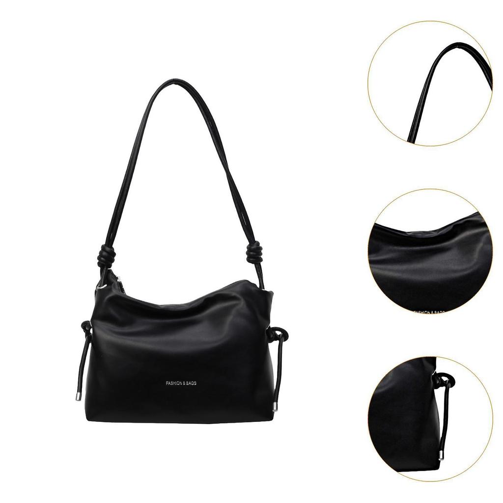 Women's Shoulder Bag Lightweight Gifts Handbag for Shopping Birthday Outdoor Black