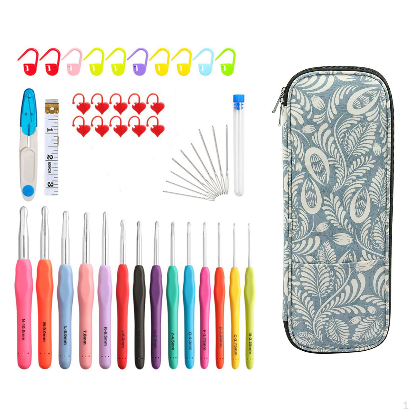 

Durable Crochet Hook Case, Portable Knitting Organizer, Empty Crocheting Tools Zipper Storage Bag сірий