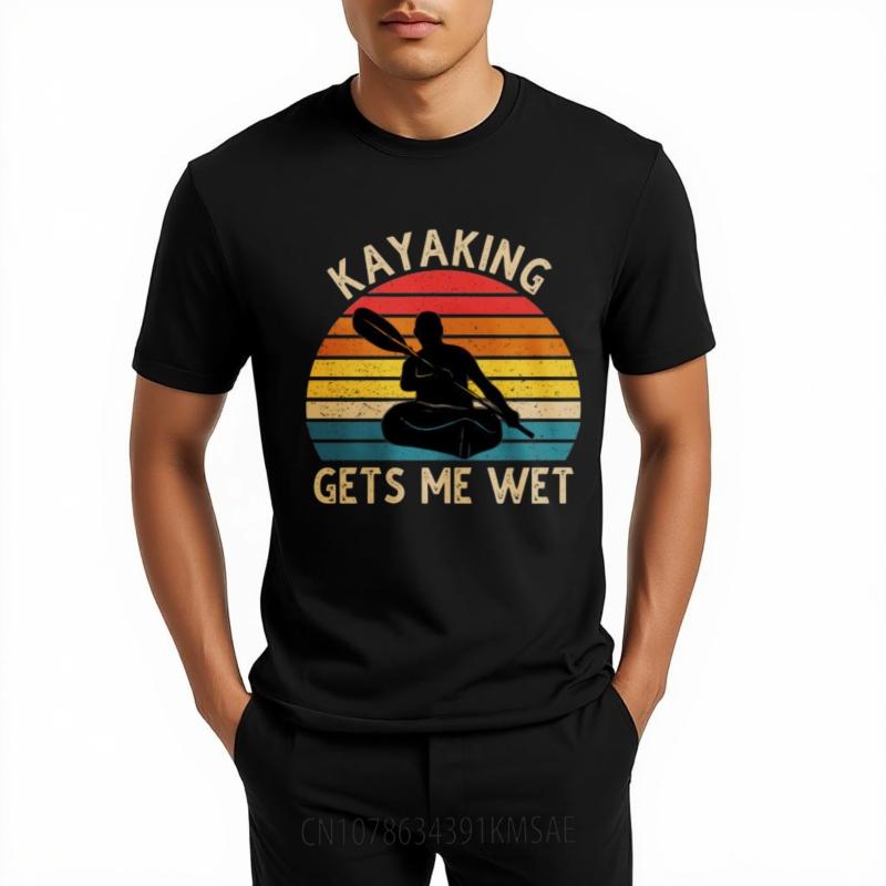 Breathable For Unisex Oneck Tshirt Graphic Kayaking Gets Me Wet Sunset Silhouette Stylish Unisex Teeshirt Lightweight Tee