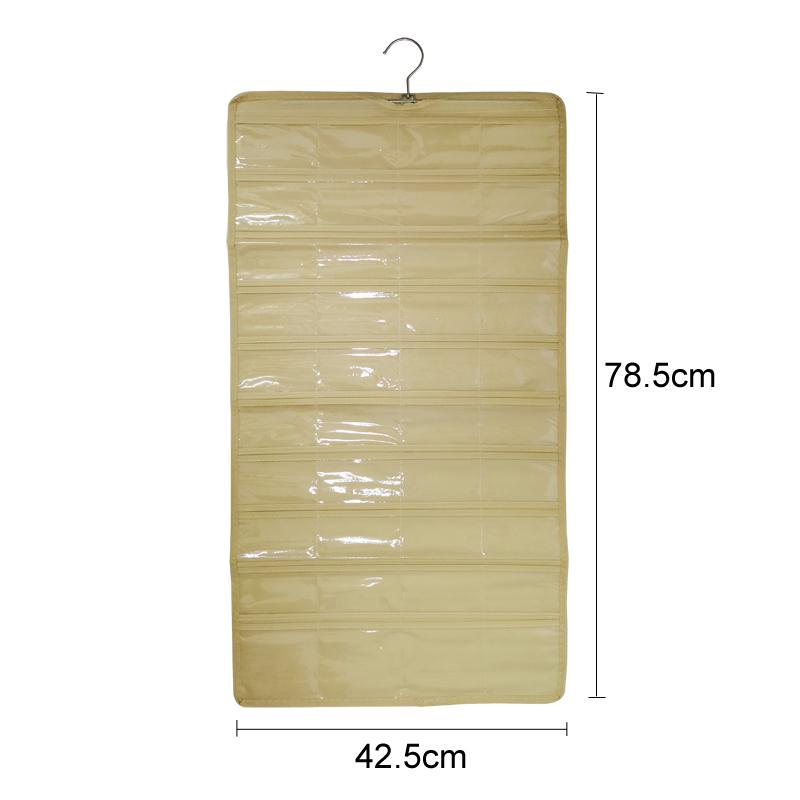 

Двусторонняя подвесная сумка для хранения ювелирных изделий, 80 отделений, прозрачная пылезащитная сумка, органайзер для хранения колец, серег, подвесок, реквизит для демонстрации 1PC бежевый