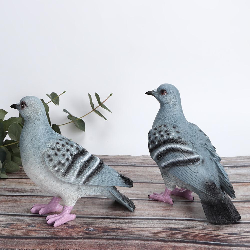 2pcs Garden Simulation Animal Peace Pigeon Lawn Figurine Balcony Wedding Decoration Crafts