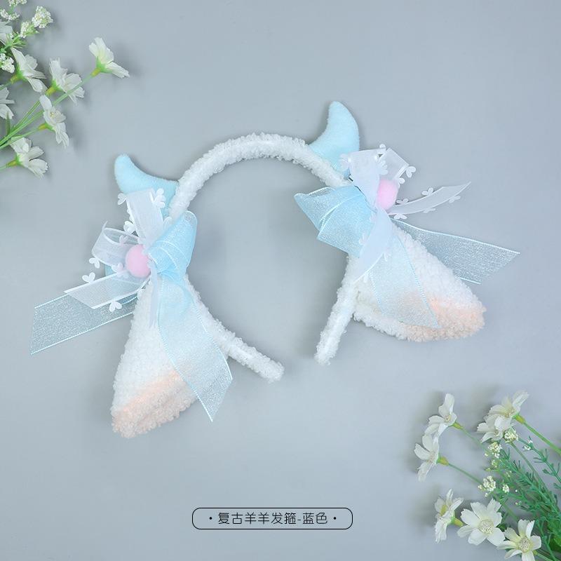 Simulation Animal Ear Handmade Headgear Hair Accessories Plush Cosplay Props Fashion Accessories Sheep Ear Headband