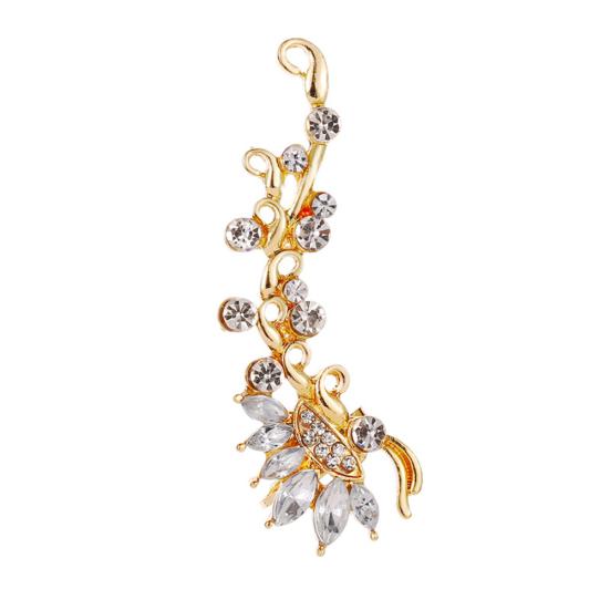 1 szt. Kobiety Rhinestone kwiat motyl Ear Stud mankiet klips kolczyk Helix biżuteria