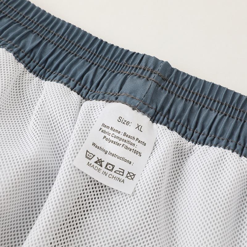 Beach Pants Men'S Quick-Drying Water Anti-Embarrassment Swimming Trunks Solid Color Large Size Loose Casual Sports Five-Point Men'S Shorts