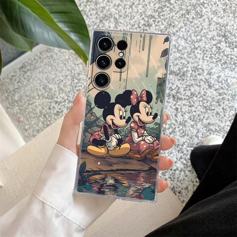 Disney Mickey Mouse Transparent Case For Samsung Galaxy S26 S25 Ultra S24 S22 S26 Plus S20 S23 S21 S25 FE 5G Clear Silicon Cover