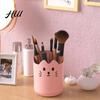Large Capacity Pen Organizer Holder 360 Degree Rotating Cat Pattern Transparent Stand Design Stationery Desk Accessory