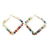 Earrings Niche Design Sense High-End Earrings Square Color Crystal Winding Earrings Fashion Ear Jewelry