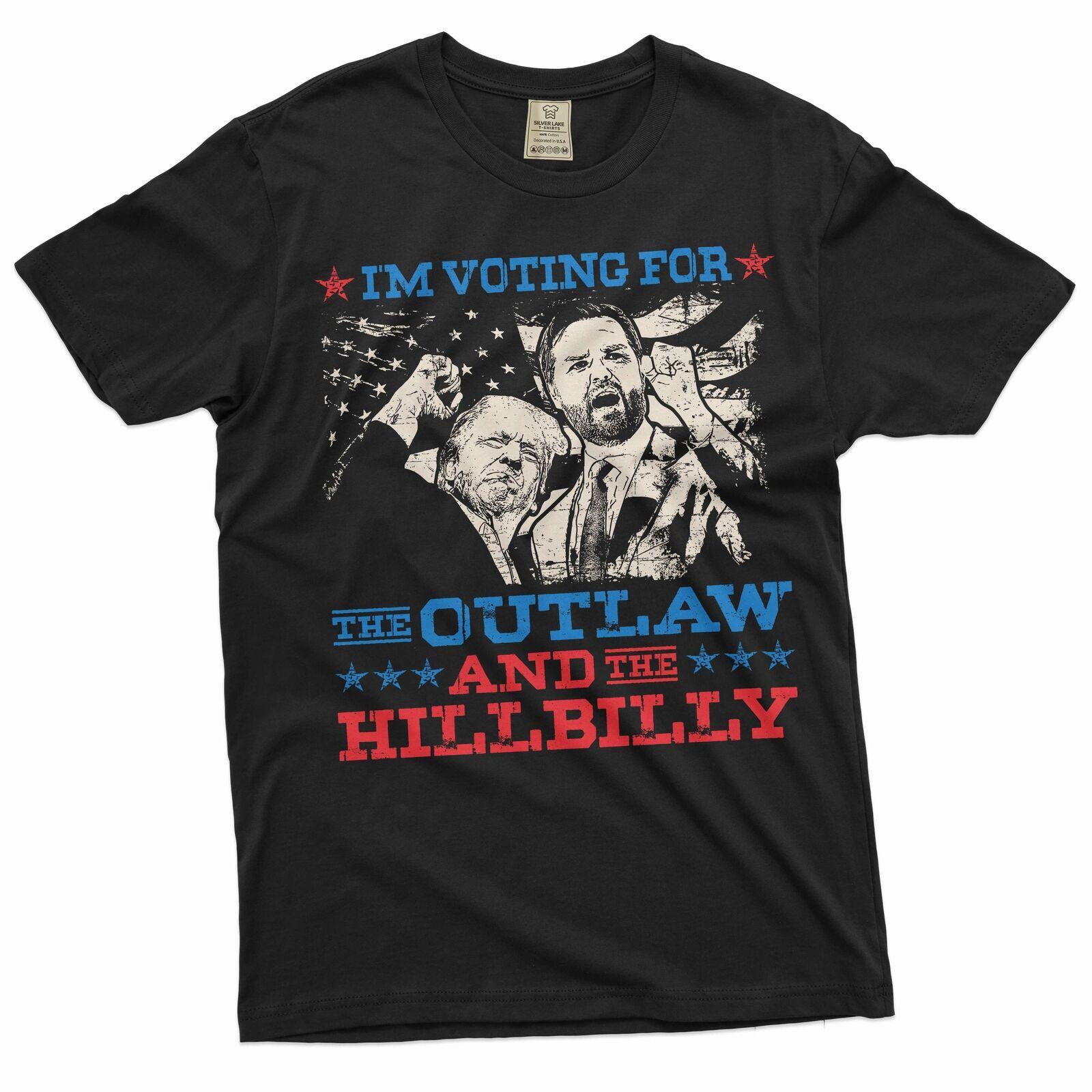 Men s Trump Vote Shirt Outlaw Hilibilly Shirt JD Vance Donald Trump Support Tee S