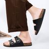 Fashion Kidmi Cork Footbed Sandals for Women Men Sandals Summer Beach Sandals Men Double Buckle Slip-On Sandals Nonslip Men Cork Sandals