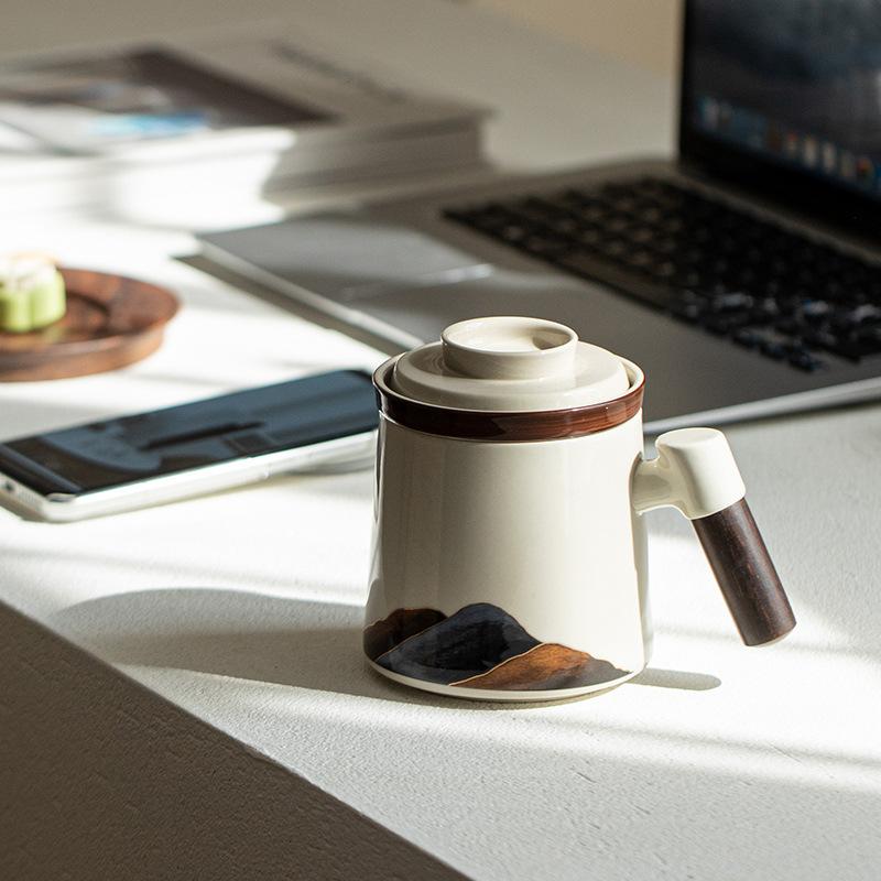 Modern Simple Personal Creative Teacup with Lid with Filter Mug Office Meeting Large Capacity Water Mug Mug