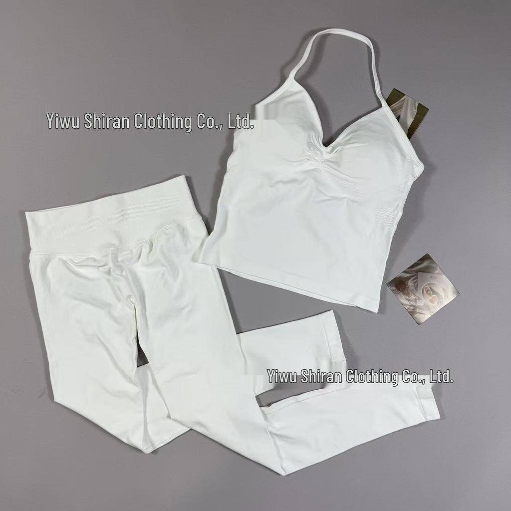 TK Sports Fitness Set: Back-Beauty Halter Tank & Longline Strappy Yoga Wear