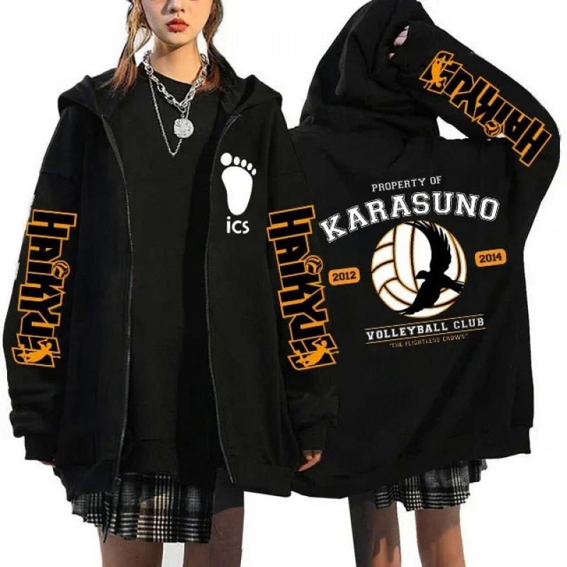 Haikyuu Jachete cu Fermoar Grafice Hanorace
