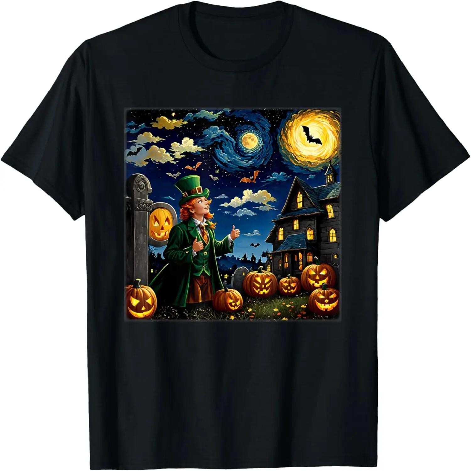Spooky Halloween Sexy Leprechaun Starry Night T-Shirt XXXXL