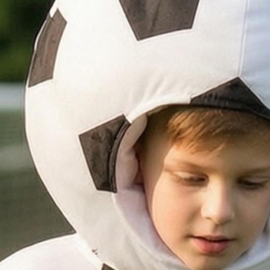 Soccer Outfits for Kids Adults, Funny Soccer Ball Costume, Football Sports Theme Clothes for Cheerleaders Halloween Cosplay