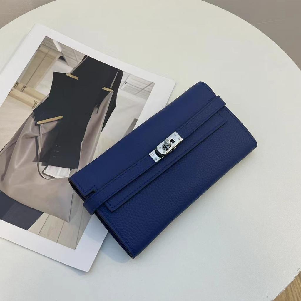 Prabangios moteriškos piniginės iš natūralios odos, aukštos kokybės, pagamintos iš pirmo karvės odos sluoksnio, ilga piniginė sidabro spalvos užsegimu, nuostabi delninė be logotipo