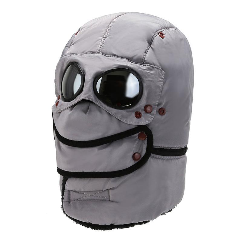 Χειμερινό Θερμικό Φλις Καπέλο Ιππασίας Σκι Μάσκα Προσώπου Κολιέ Καπέλα με Γυαλιά