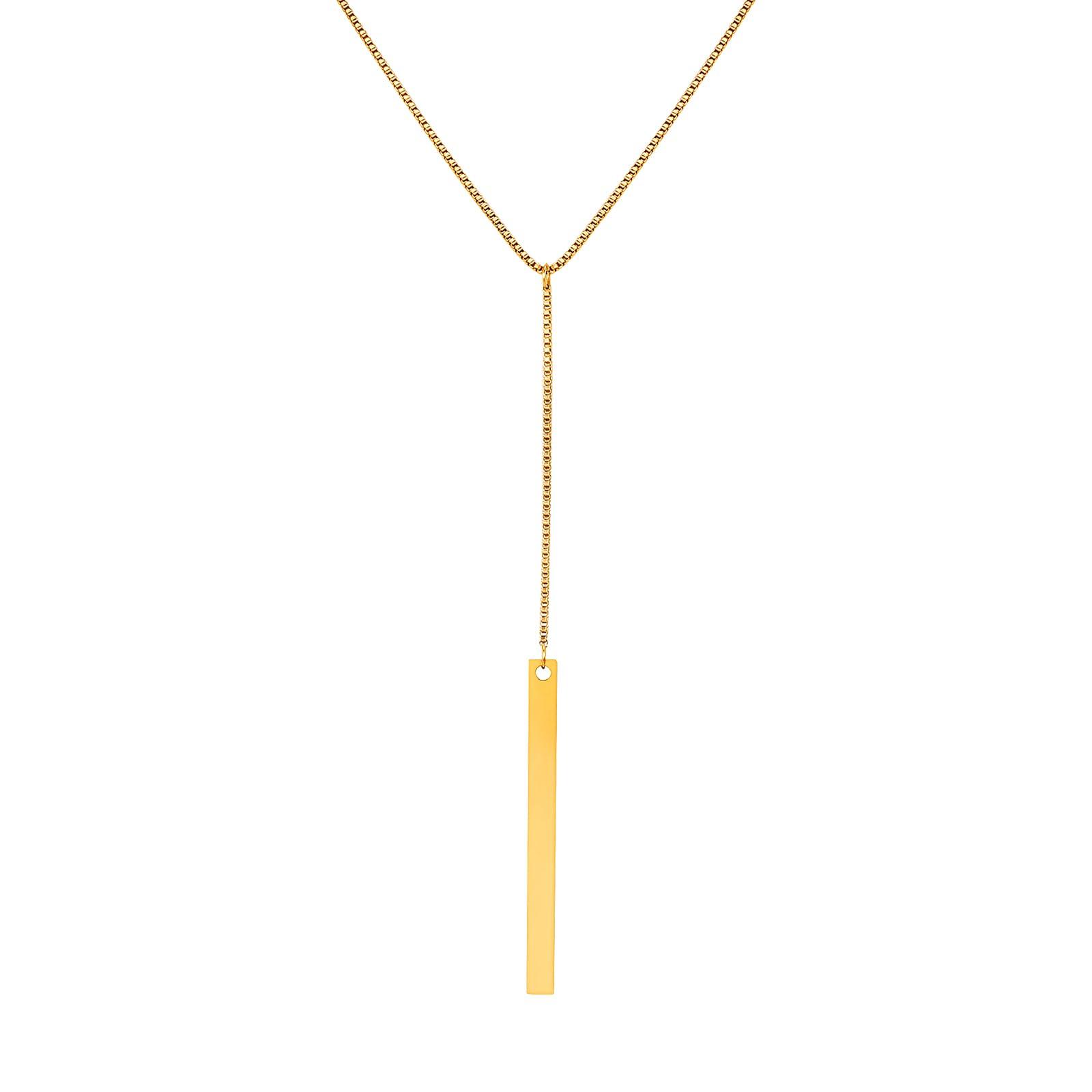 

Ожерелье для из нержавеющей стали прямоугольная кисточка подарок на день рождения [Deelfel] Женщины, Золото, Y-образное, Длинное, Сталь, Подвеска, Простое, Дизайн, золотой