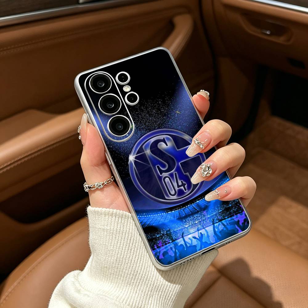Klassische S-Schalke 0 4 P-Muster Klare Weiche Silikon Handyhülle für Samsung S25, S24, S21, S22, S23, S30, Ultra, S20, Plus Samsung S225G blue