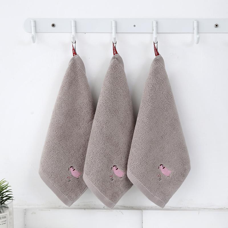 

1 шт. хлопковые детские полотенца с вышивкой из мультфильмов, мягкий хлопок для всех сезонов, подходит как для мужчин, так и для женщин серый