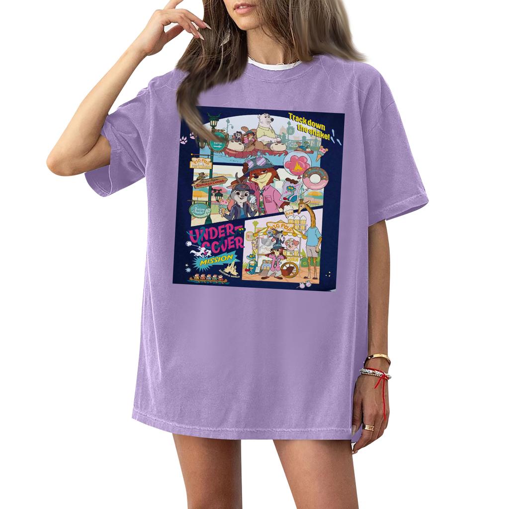 Women's Casual Fashion Round Neck Printed Short Sleeve T-Shirt Top