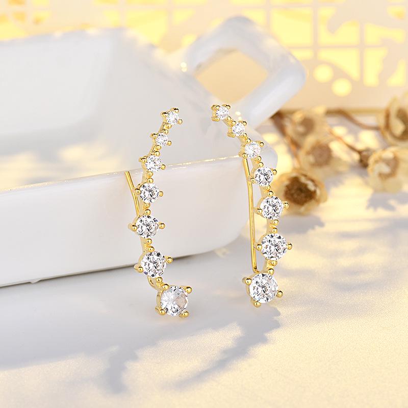 Korean Style Multi-Zircon S925 Sterling Silver Earrings: Elegant & Versatile Design for Women