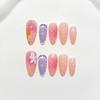 Almond Pink Gradient 3D Resin Nail Stickers