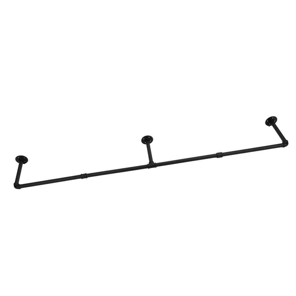 Clothes Rail Wall Mounted Hanging Bar Rack Detachable Retro Industrial Pipe Style Garment Rail