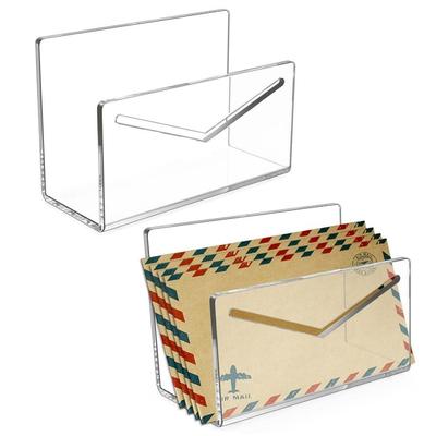 Lightweight Mail Holder Rack Clear Envelope and Bill Sorter Countertop File and Letter Holder  Home