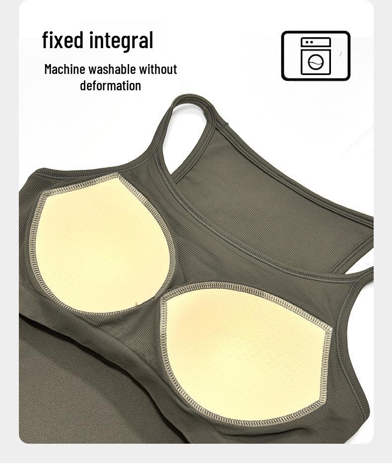 Women's Summer Sleeveless Yoga Top with Chest Pads - Versatile Camisole for Outdoor Wear