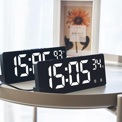 Voice Control Digital Alarm Clock Temperature Dual Alarm Snooze Desktop Table Clock Night Mode 12/24H LED Clock Watch Desk Clock