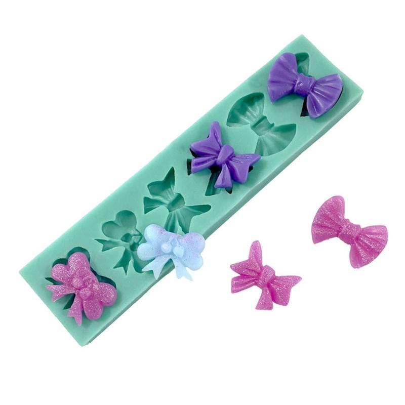 Mini Love Heart Bow Silicone Mold Handmade Soap Making Mould for DIY Baking Fondant Chocolate Wedding Cake