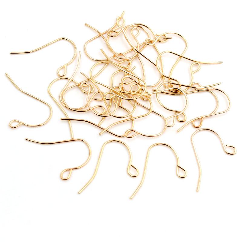 100pcs/lot 21x12mm Silver Plated Gold Color Earring Findings Ear Hook Earrings Clasps For Jewelry Making DIY Earwire Supplies
