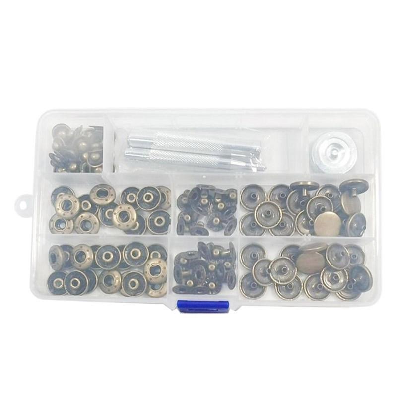 Sewing Button Fasteners Set Metal Button Button with Installing Tool for Sewing Leather Craft Clothing Repair