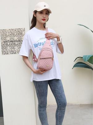Women's Korean Style Multi-Layer Embroidered Chest Bag - Large Capacity Casual Crossbody Backpack