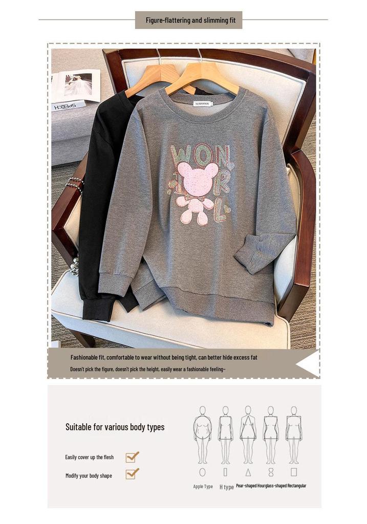 Plus Size Autumn Hoodie for 200-350 Jin with Bust Options 150/160/170