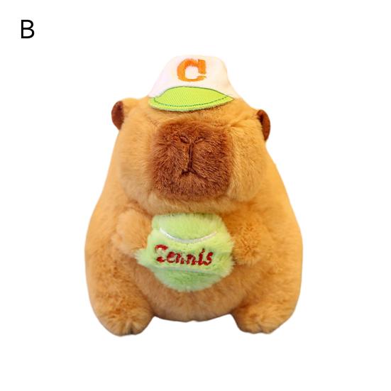 Plush Capybara Keychain Stuffed Animal Doll Key Ring Holder DIY Handbag Pendant Backpack Decoration Kids Adults Birthday Gift